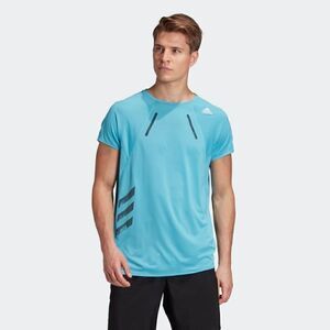 Adidas Heat Ready Aeroready Running T Shirt Adizero Boston 10 Blue Gray White